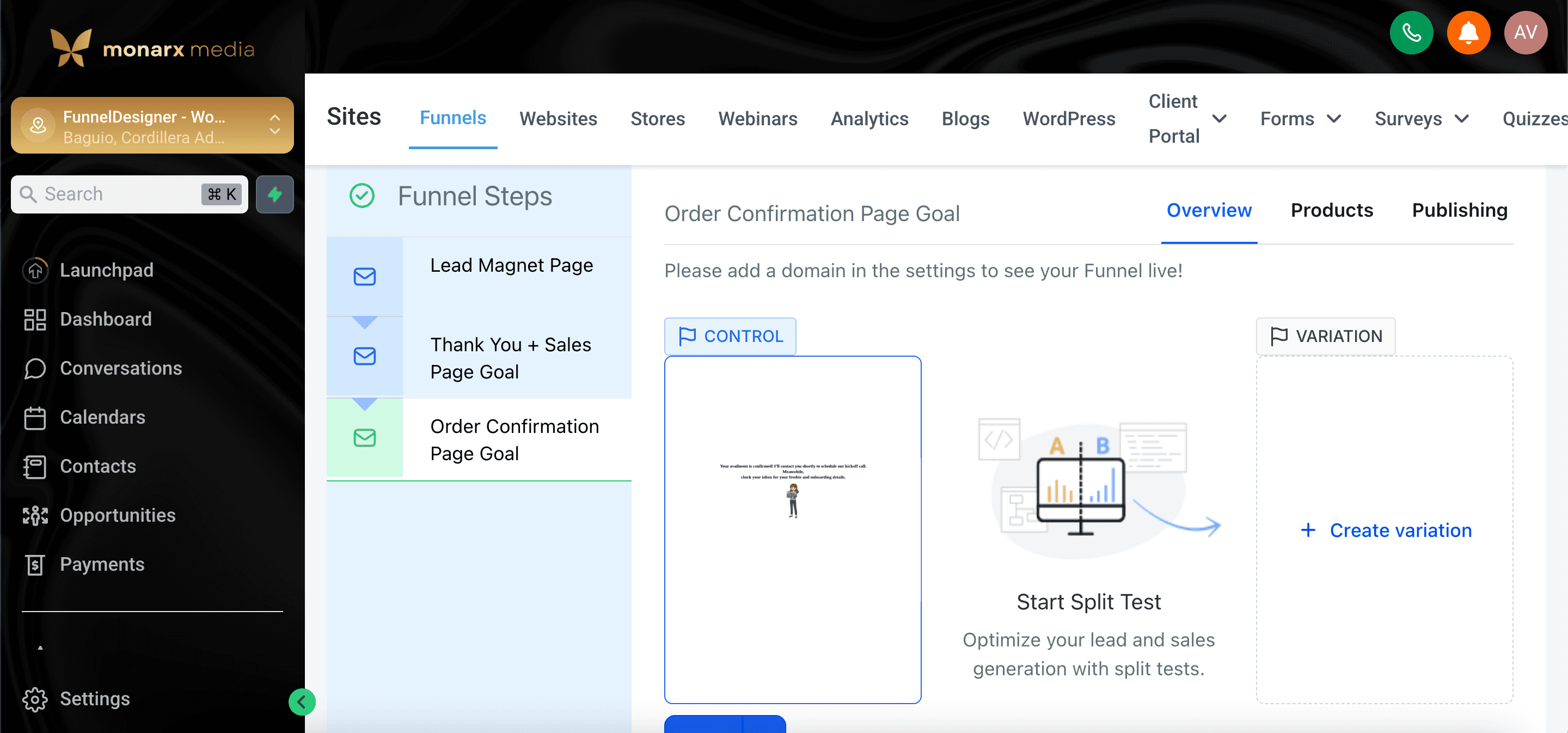 Go-High-Level project screenshot