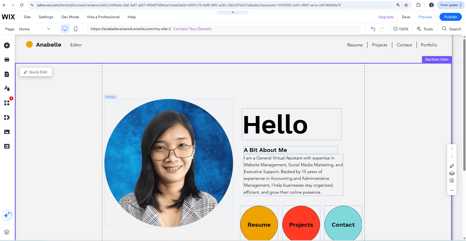 Web Designer project screenshot